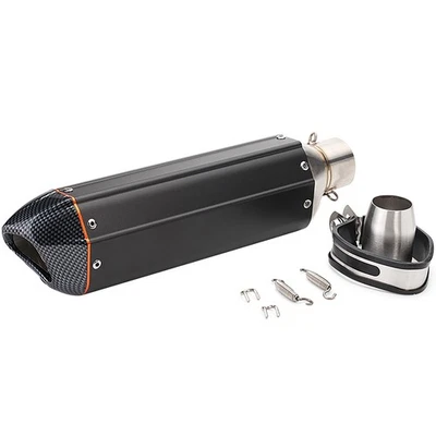 Universal Modified Exhaust Muffler Pipe Accessories Black Kits For Motorcycle - Image 1 of 4