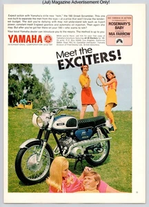 Yamaha 180 Street Scrambler Picnic Dance Scene Vintage 1968 Advertisement - Picture 1 of 5