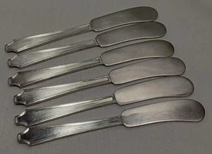 1847 ROGERS BROS. Set of 6 Antique Silver Plated BUTTER KNIVES 5+1/2"long - Picture 1 of 4