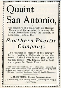 1901 Southern Pacific Railroad Druckanzeige San Antonio Shasta Route Lake Tahoe - Bild 1 von 1