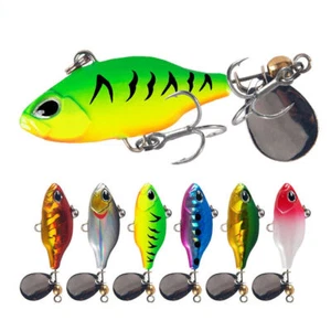 6 PCS New Rotating Metal VIB Vibration Bait Tail Spinner Spoon Fishing Lures - Picture 1 of 30