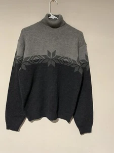 Vtg Polo Sport Ralph Lauren Mens sz L Wool Sweater Turtlneck Snowflake Ski - Picture 1 of 10