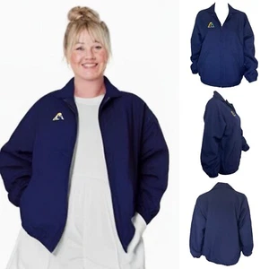 BA Logo, Lawn Bowls Navy Blue Bommer Full Zip Jacket with collar By Suzy Collins - Picture 1 of 5