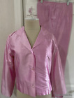 Connie Roberson Women XS S Pink Silk Button Top Pant Shimmery Party vgt 2 pc Set