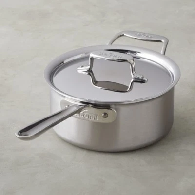 All-Clad BD55203 D5 Brushed 3-qt sauce Pan with Lid (SCRATCHED) - Image 1 of 4