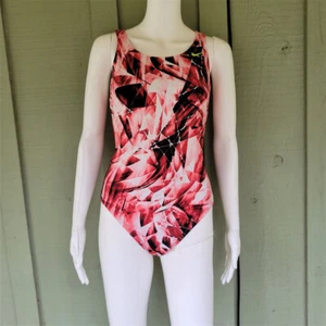 SPEEDO Red Print Racer Back Swimsuit 14 - Picture 1 of 4