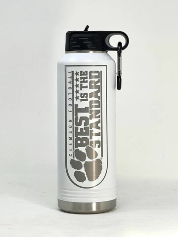 Clemson Best White 40oz Double Wall Insulated Stainless Steel Sport Bottle Gift Cover