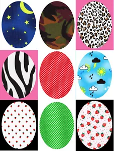Fabric Repair Iron/Sew on Knee/Elbow/Applique Patch Crafts/Jeans LARGE OVAL x 2 - Picture 1 of 6