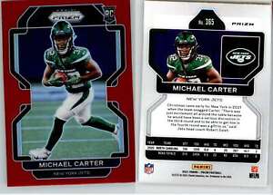 Michael Carter 2021 Prizm Red Retail SSP #365 Jets RC Rookie