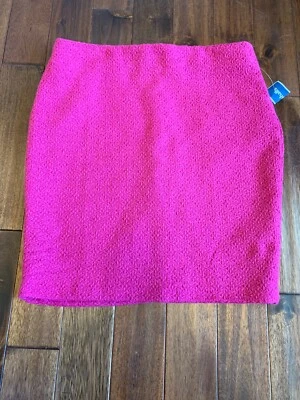 NWT Cynthia Rowley Magenta Pink Pattern Wool Blend Mini Skirt Lined Sz 8 Foto 1 de 4