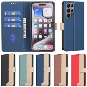 For Samsung Galaxy S25 Ultra/S25 Leather Wallet Case Card Slots Protective Cover - Picture 1 of 71