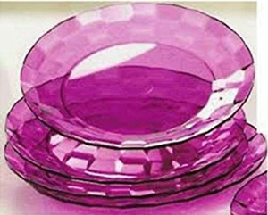 Tupperware Prismi di Ghiaccio Acrilico Rosa 8,25" Set di 4 Piatti Dessert per Feste Nuovi - Foto 1 di 1