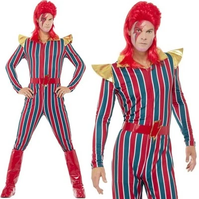 Para Hombres Años 70 Años 70 Space Superstar Elegante Vestido Disfraz Bowie Stardust Traje Smiffys Foto 1 de 4