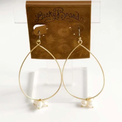 Nuevos pendientes colgantes minimalistas de lágrima de perlas reales de marca de la suerte elegantes joyas para mujer Foto 1 de 4