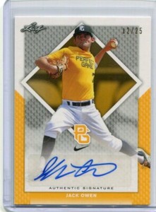2016 Leaf Perfect Game Autographs Yellow Jack Owen Auto 12/25