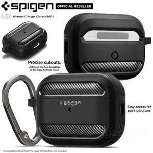 For Apple AirPods Pro 2 Case SPIGEN Rugged Armor Ultra Slim Fit Soft TPU Cover - Picture 1 of 22