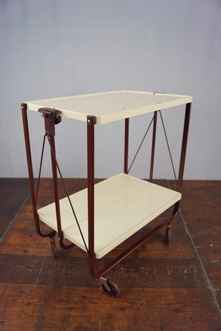 Dinett Serving Trolley Tea Trolley Table Side Table Metal BAR Chrome 70er 21 Cover