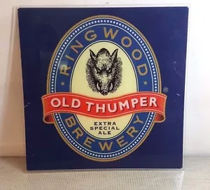 COLORFUL RING WOOD BREWERY OLD THUMPER ALE ACRYLIC SIGN 18.75" X 18.75" - Picture 1 of 3