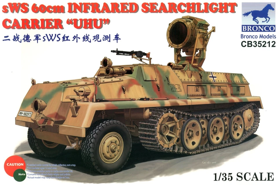 1/35 WWII German 1/35 SWS 60cm Infrared Searchlight Carrier "UHU" by Bronco - Image 1 of 1