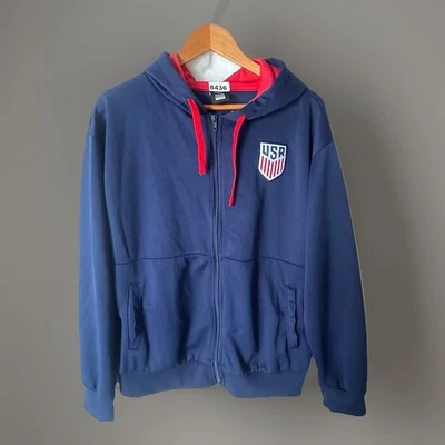Federación de Fútbol de Estados Unidos EE. UU. Azul Marino Cremallera Completa Sudadera con Capucha Para Hombre L 8436 Foto 1 de 4