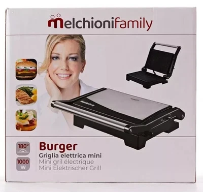 Melchioni Family | BURGER Mini Bistecchiera Elettrica 1000W con Piastre - Immagine 1 di 4