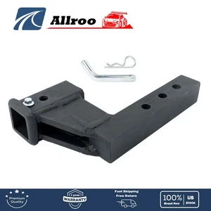 7500lbs Capacity Trailer Hitch Extender 2-inch Solid Shank w/ 6 '' Rise or Drop - Picture 1 of 11