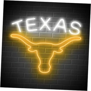 TEXAS Longhorn Neon Sign for Wall Decor -Adjustable Brightness LED Bull Neon  - Picture 1 of 6