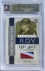 2005-06 ITG Brian Leetch #/10 Game Used Jersey Emblem 3 Colour ROY In The Game - Picture 1 of 2