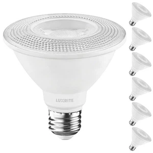 Luxrite PAR30 Short Neck LED Light Bulb 11W=75W 3000K 900LM Dimmable E26 6-Pack - Picture 1 of 7