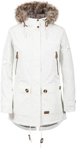 Trespass Clea Waterproof Parka Jacket Coat Removable Fur Trim Hood Ghost L - Picture 1 of 8