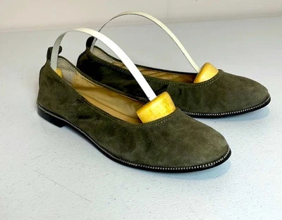 Zapatos planos de ballet Botkier New York para mujer talla 6,5 gris albañil de gamuza sin cordones Foto 1 de 4