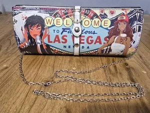 Brentano Vegan Leather Las Vegas Cylindrical Chain Link Crossbody Purse Rare - Picture 1 of 11