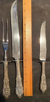 JUEGO DE 2 PIEZAS TALLA GRANDE ASADO WALLACE ROSE POINT PLATA ESTERLINA PARA    Foto 1 de 3