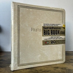 Vintage Kmart Self Adhesive Big Book Photo Album White Marble Design Brand New - Picture 1 of 9