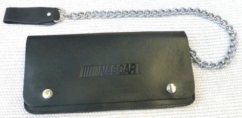 Wallet / Large Biker NASCAR Black leather Embossed NEW box 29 Cover