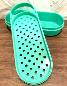 Rallador de queso vintage Tupperware verde jadeíta 2 piezas #1374 #1375 - Imagen 1 de 4