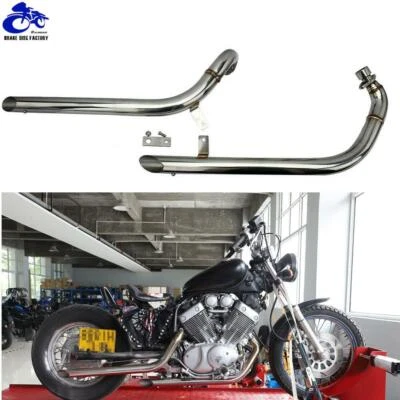 Tubo de escape silenciador de acero inoxidable para Yamaha Virago Drag XV535 XV400 87-2004 Foto 1 de 4