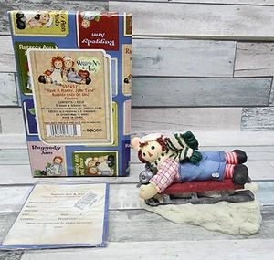 Vintage Enesco Raggedy Anne Andy Christmas Have A Happy Jolly Time 597457 - Picture 1 of 7