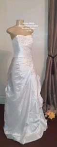 Winter White Corset Halter Wedding Dress (16-18) 1X - Picture 1 of 12