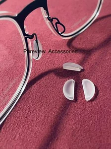 x2 Pares de Almohadillas Nariz para Gafas Prodesign Dinamarca Silicona Push-In Media Luna - Imagen 1 de 3