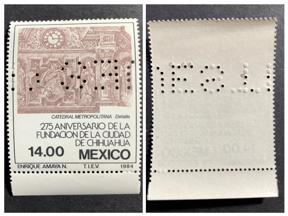 México MUESTRA "ESPECIMEN" SC #1365.  Chihuahua City 1984 275 aniversario, Foto 1 de 3