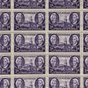 Tennessee Statehood Anniversary 1940's Commemorative US Scott 941 Stamp Sheet. - Picture 1 of 2