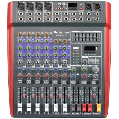 Berlingtone BR-78MX, Professional 8 - Channel Bluetooth Studio Audio Mixer, USB - Image 1 of 4