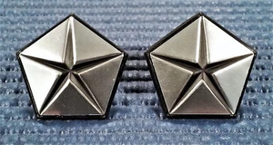 1967-1972 DODGE PLYMOUTH CHRYSLER MOPAR PENTASTAR SILVER FENDER EMBLEM SET OF 2 - Picture 1 of 2