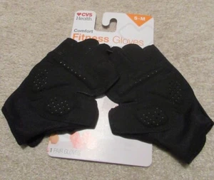 NWT CVS Health Comfort Fitness Workout Gloves Fingerless Size Small to Medium - Picture 1 of 4