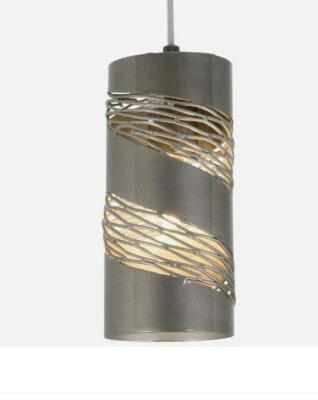 Mini colgante Varaluz Flow 1 cilindro de luz, acero - 240M01SL Foto 1 de 2