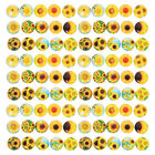 Sunflower Glass Cabochons for DIY Crafts and Jewelry Making (100pcs)