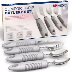 Weighted Cutlery Set Easy Grip Elderly Disabled Parkinsons Care Comfort iMedic - Picture 1 of 7