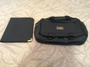 Set of 2: faux leather deluxe document bag with matching writing folio pad nwt - Picture 1 of 2