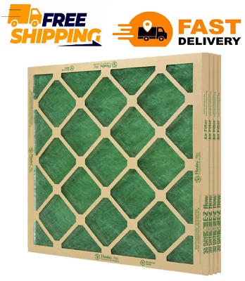 EZFLOW Flanders Nested FiberGlass MERV 1 Air Filter, size 20" x 20" x 1" (4 Filters)